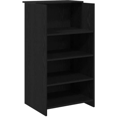 Image of vidaXL Reception Desk Black Engineered Wood Counter 55x50x103.5 cm Ideal for Offices, Hotels, Clinics &amp; Salons