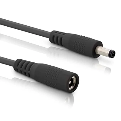 Image of InLine DC Extension Cable, Universal Power Supply Cable for LED Strips, Security Cameras, Printers, Routers, Switches and much more, Male/Female 5.5 x 2.1 mm, Black, 2 m
