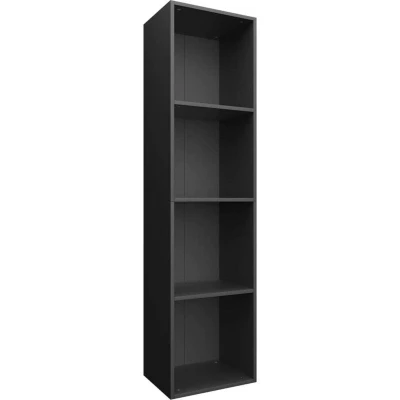 Image of vidaXL Book Cabinet/TV Cabinet Black 36x30x143 cm Engineered Wood