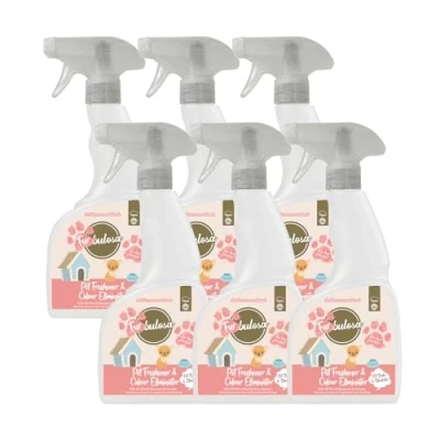 Image of Fabulosa Furbulosa Pet Freshener &amp; Odour Eliminator, Multi Purpose, Surface Disinfectant Liquid, Sofa, Upholstery, and Soft Furnishings Cleaner, 500ml, 6 Pack, Mediterranean Woods