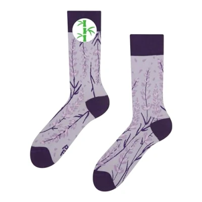 Image of Dedoles Unisex Socks for Women, Men &amp; Kids Cotton Funny Designs Football Bicycle Horses Plants Firefighter Gift Mismatched, Design: Lavender Flower Devotion, Colour: Purple, Size: 8 9.5 W / 9 11 M UK