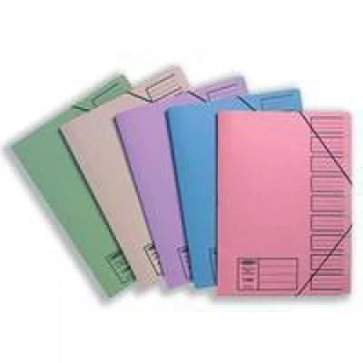 Image of Concord Compartment File Indexing Elasticated 450gsm 9 Part Foolscap Assorted Ref 19099 [Pack of 10]