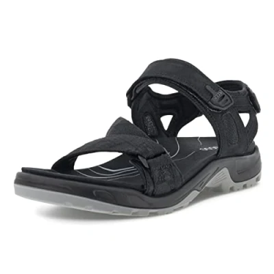 Image of ECCO Men&#039;s Yucatan Coast Sport Sandal, Black Nubuck, 9/9.5 UK