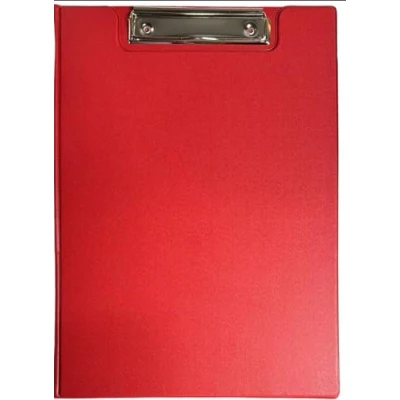 Image of A4 Vinyl Clipboard Fold Over Cover File Holder Folder Wallet Clip Board Strong (Red)