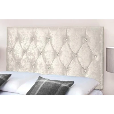 Image of Gallop Sleep Diamond Cut Crush Velvet Headboard for Divan Bed Bedroom Furniture (king Size 5 FEET, Height 20 INCHES, Cream)