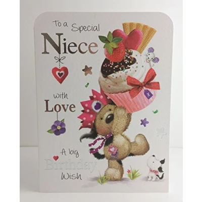 Image of Jonny Javelin Special Niece Birthday Wish Card Cupcake