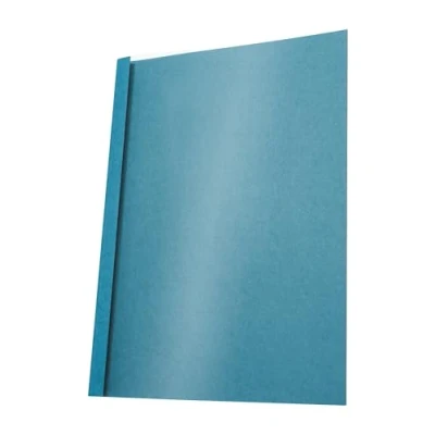 Image of Pavo A4 Leather Look 3 mm Thermal Binding Cover Clear/Blue (Pack of 25) to 11 30 Sheets