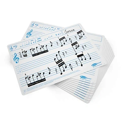 Image of Show Me A4 Music Ruled Drywipe Boards 10 Pieces