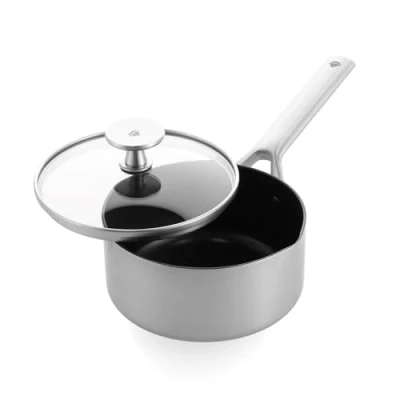 Image of Blue Diamond Cookware Triple Steel Stainless Ceramic Nonstick 16 cm/1.5 Litre Saucepan Pot with Lid, Tri ply, PFAS Free, Multi Clad, Induction,Oven Safe, Silver