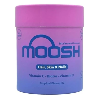 Image of Moosh Mushroom Gummies 3000mg 60 (Reishi, Lions Mane, Chaga, Coryceps) Sugar Free, 100% Vegan (Hair, Skin &amp; Nails)