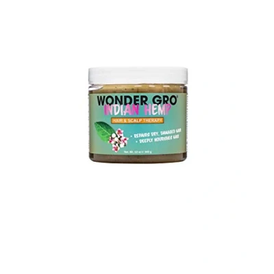Image of Indian Hemp Hair Grease Pomade, 12 fl oz Regrowth Styling Treatment Deeply Nourishes &amp; Repairs Damages By Wonder Gro