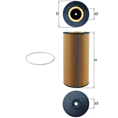 Image of 76672133, OX348DECO Oil Filter MAHLE ORIGINAL OX 348D Insert IVECO: EuroCargo I III, MERCEDES BENZ: ATEGO 2, MAN: TGL