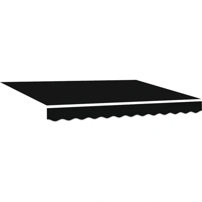 Image of vidaXL Manual Retractable Awning with LED Black 300x250 cm