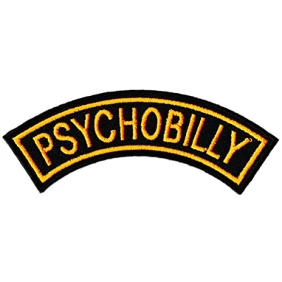Image of PSYCHOBILLY Rockabilly Iron on Patch Sew Embroidered Badge applied Applique Patches (Iron or Sewing On)