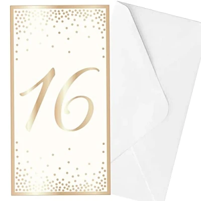 Image of Widdle Gifts Ltd Birthday Money Wallet &amp; Envelope 16th 4378, Cream