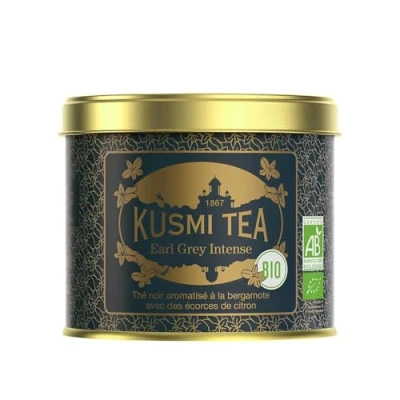 Image of Kusmi Tea Earl Grey Intense 100 gr Loose Tin Organic Black Features Bolder Bergamot &amp; Tangy Lemon