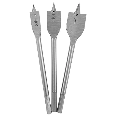 Image of DEKTON DT80288 1 Flat Wood Drill, Black/Red, 1/2 inch,3/4 inch, Set of 3 Piece