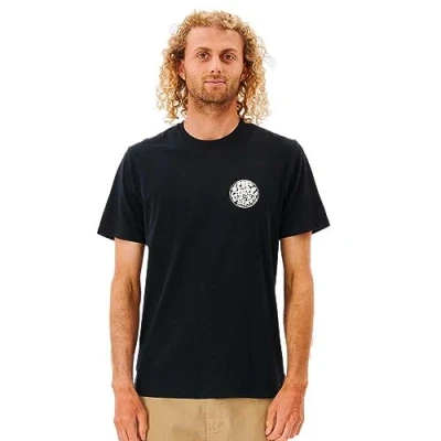 Image of RIP CURL Men&#039;s Wetsuit Icon Short Sleeve T Shirt Tee Black