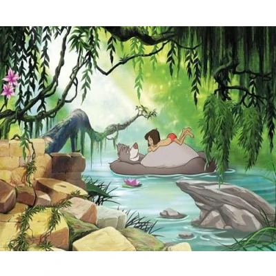 Image of Komar Disney Photo Wallpaper JUNGGLE Book Swimming with Baloo Size: 368 x 254 cm (Width Height) Children Wall Nursery Decoration 8 4106