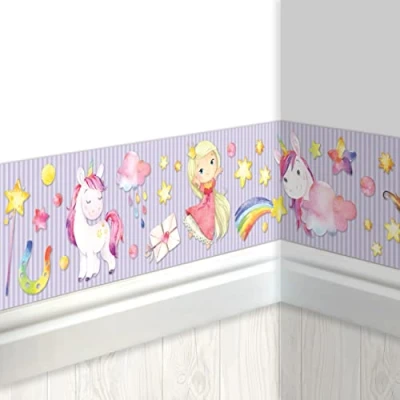 Image of Papierdrachen Children&#039;s Border Rainbow Room Wallpaper for Children Beautifying Walls and Theme Rooms Wall Decoration Boys Girls Set 6