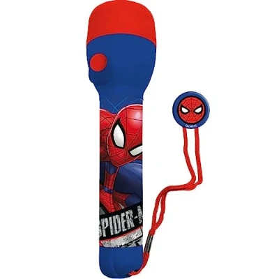 Image of HOVUK Spiderman LED Kids Flashlight 16cm, Lightweight Travel Torch, Summer Light for Reading, Camping and Emergencies Gift Children Boys 3+Years, Blue