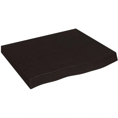 Image of vidaXL Table Top Dark Brown 60x50x(2 6) cm Treated Solid Wood Oak