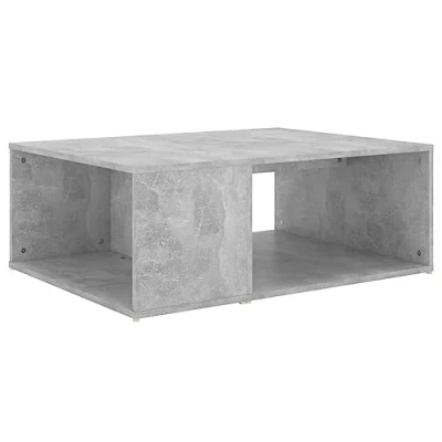 Image of vidaXL Coffee Table in Concrete Grey Rectangular Center with 2 Shelf for Storage Made from Engineered Wood a Modern Design Ideal Living Room