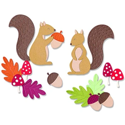 Image of Sizzix Thinlits Die Set 8PK Harvest Squirrels by Jennifer Ogborn 665952 Chapter 3 2022, Multicolor, One Size