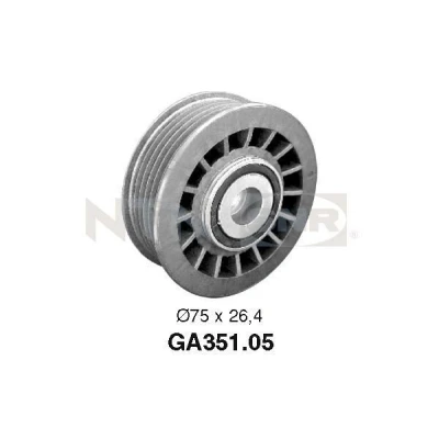 Image of 6012000770, A6012000770 Idler Pulley SNR GA351.05 MERCEDES BENZ: SL Convertible, T1/TN Platform/Chassis, W124 Saloon