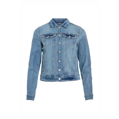 Image of VILA GEKNÖPFTE denim jacket, Women&#039;s, Size: XS, Light blue