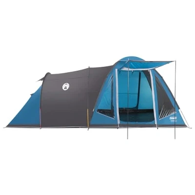 Image of Coleman Waterfall 5 Family Tent Man Dome Tunnel Hybrid with Separate Living And Sleeping Area Easy To Pitch Person Camping 3000mm Waterproof Sewn in Groundsheet
