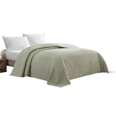 Image of Beatrice Home Fashions Chenille Bedspread, Cotton, Sage, Queen