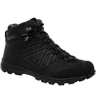 Image of Regatta Mens Samaris II Waterproof Walking Ankle Boots Black/Granite 11 UK