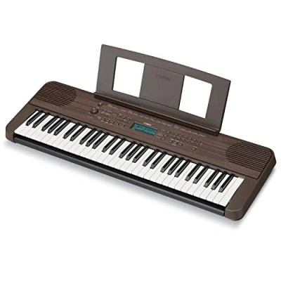 Image of Yamaha Digital Keyboard PSR E360MA, Dark Walnut Entry Level with 61 Touch Sensitive Keys, Portable in Classic Design for any Living Space