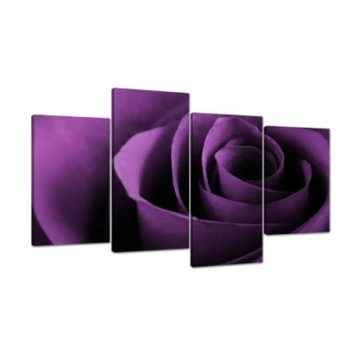 Image of Large Purple Rose Floral Canvas Wall Art Pictures 130cm Prints XL 4112