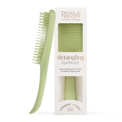 Image of Tangle Teezer Ultimate Detangler Hairbrush, For Wet and Dry Hair, Detangling Brush All Hair Types, Two Tiered Teeth Reduce Breakage Eliminate Knots, Olive Green, Matte Finish