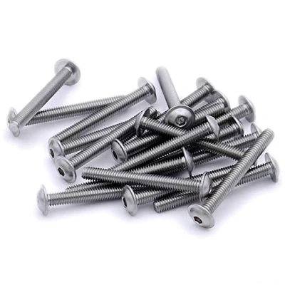 Image of M3 (3mm x 20mm) Flanged Hex Socket Button Machine Screw (Bolt) Stainless Steel (A2) (Pack of 20)