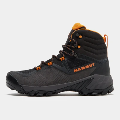 Image of Mammut Sapuen HIGH GTX Hiking shoes, Men&#039;s, Size: 7, Black/dark radiant Leather and textile