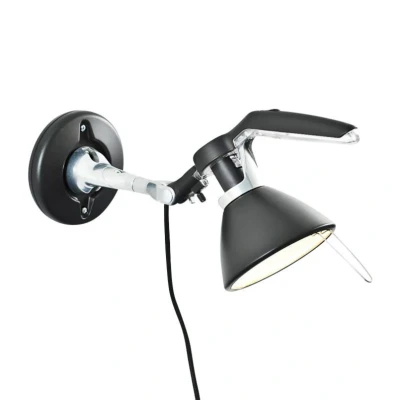 Image of Luceplan Fortebraccio wall spotlight Ø 11 cm black