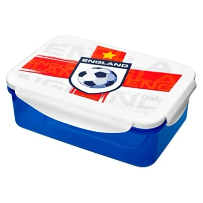 Image of MantraRaj 1.5L Clip Lock &amp; Seal Airtight Food Container Storage Box England Lunch Football Print Kids Boxes X 1 Random Color Will Be Sent