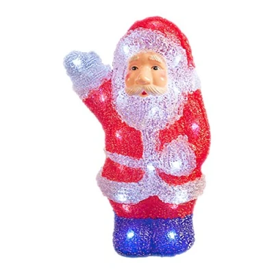 Image of The Christmas Workshop Benross 22 cm 24 LED Acrylic Santa Ornament, Red