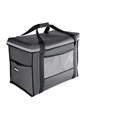 Image of Vogue Hot Cold Food Takeaway Large Thermal Insulated Folding Delivery Catering Bag Grey 540 x 360 430mm FR226