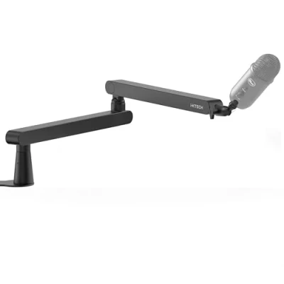 Image of IXTECH Mic Arm Desk Mount, Low Profile Boom Arm, Adjustable Microphone with Detachable Rise Column and Built In Cable Management, 360 Swivel for Streaming Recording LIZARD Model.