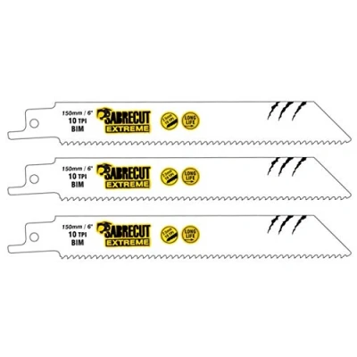 Image of 3 x SabreCut SCRS922HF_3 150mm 10 TPI S922HF Fast Wood and Metal Cutting Reciprocating Sabre Saw Blades Compatible with Bosch Dewalt Makita Many Others