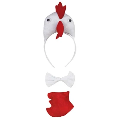 Image of Petitebelle Cutie Headband Bowtie Tail Unisex 3pc Children Costume (3D White Hen Chicken)