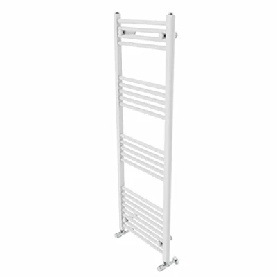 Image of Warmehaus Contemporary Straight Bathroom Ladder Radiator Heated Towel Rail 1400 x 500mm Warmer Central Heating White