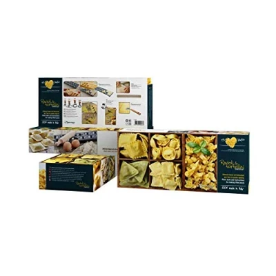 Image of We Love Pasta 36 x 15 8.5 cm Beach Wood Ravioli and Tortellini Cutters, Brown