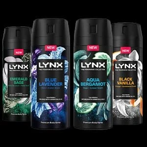 Image of Lynx Find Your Fine Fragrance Bundle 72 Hour Fresh, Odour and Sweat Protection Premium Deodorant Body Spray Infused with Essential Oil for Men, 5x150 ml