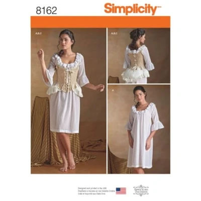 Image of Simplicity Pattern 8162 Misses&#039; 18th Century Undergarments, Paper, White, Carpet Uni Violet Size: Ø120cm Round
