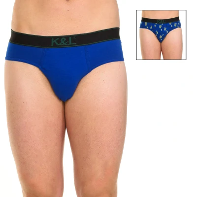Image of Kisses&amp;Love Mens Pack 2 Slips Funny breathable fabric KL2007 man Blue Size Small